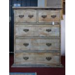A contemporary cream painted reclaimed pine chest of drawers, H.114 W.96 D.43cm