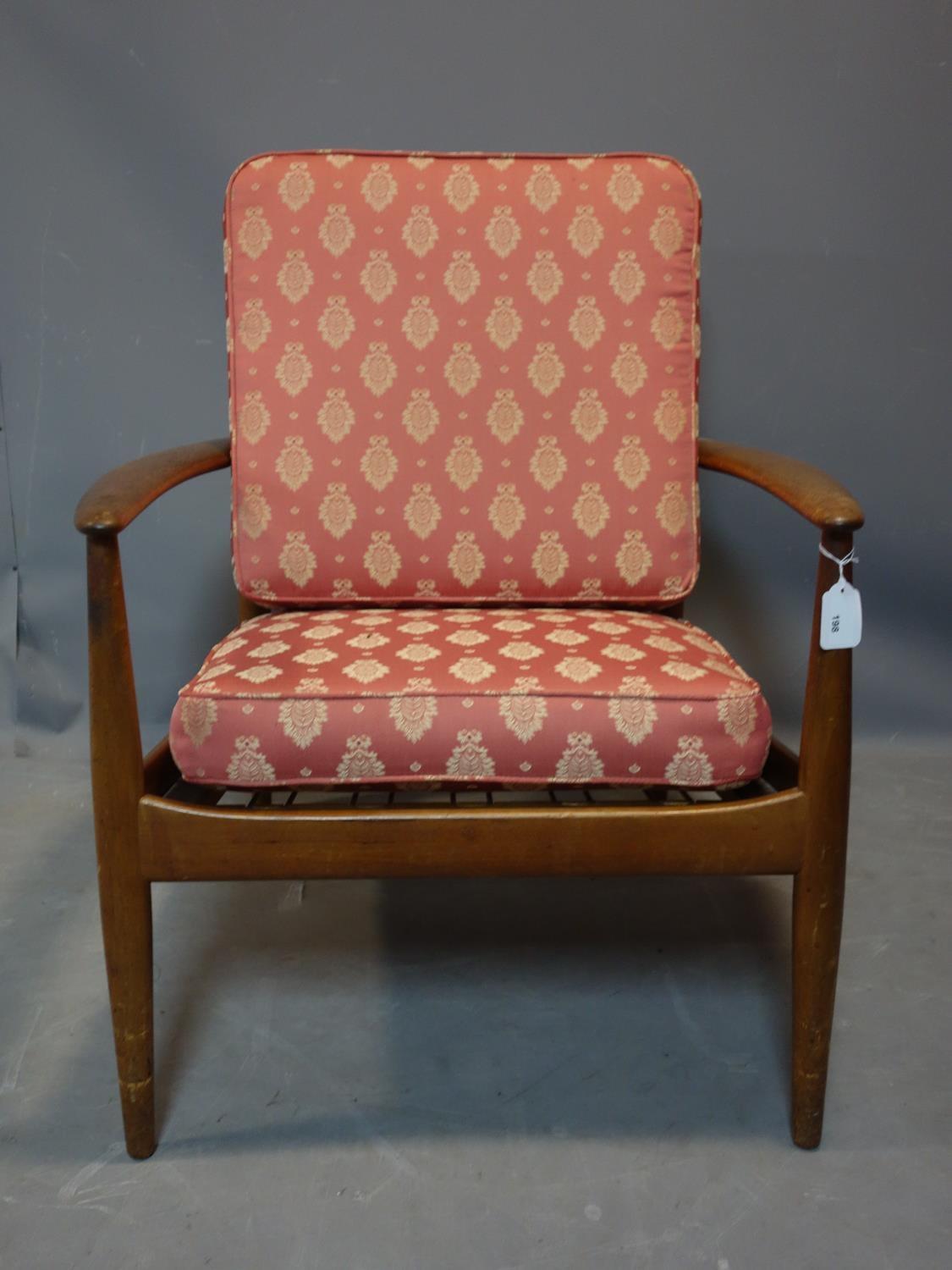 A Danish mid century teak armchair by Grete Jalk for France & Son, Demark, H.72 W.73 D.71cm, with