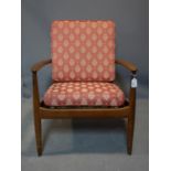 A Danish mid century teak armchair by Grete Jalk for France & Son, Demark, H.72 W.73 D.71cm, with