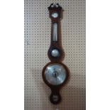 A 19th century inlaid mahogany banjo Barometer, signed A.Solca Tunbridge wells, H.96cm