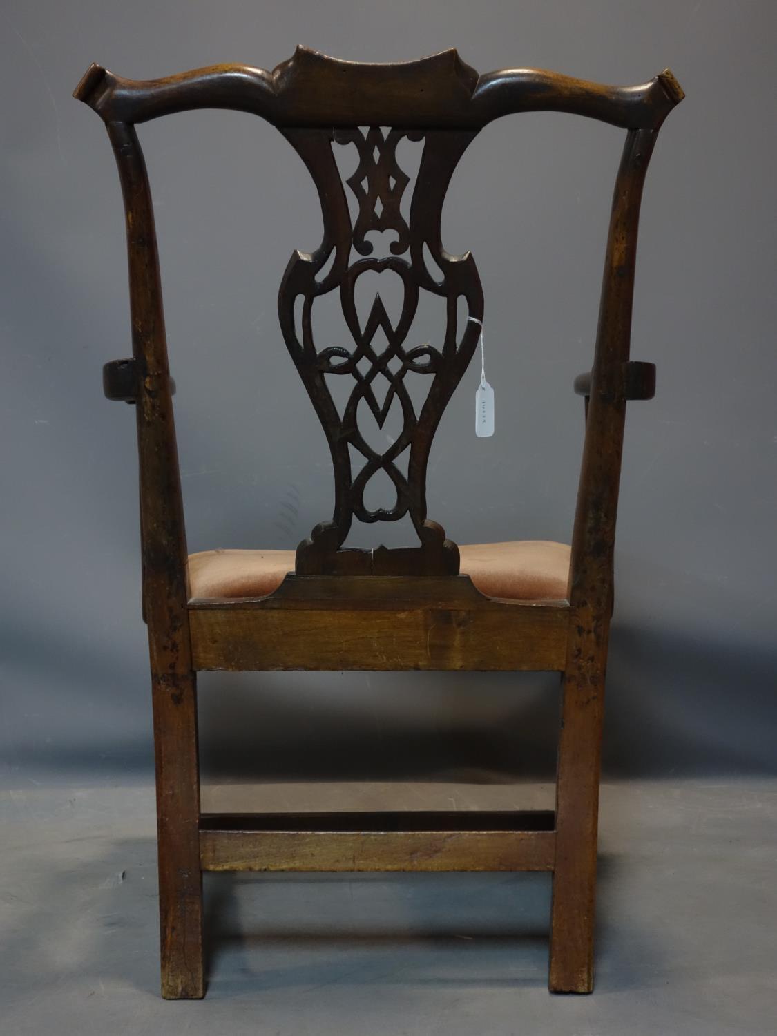 A 19th century Chippendale style mahogany carver chair - Image 3 of 3