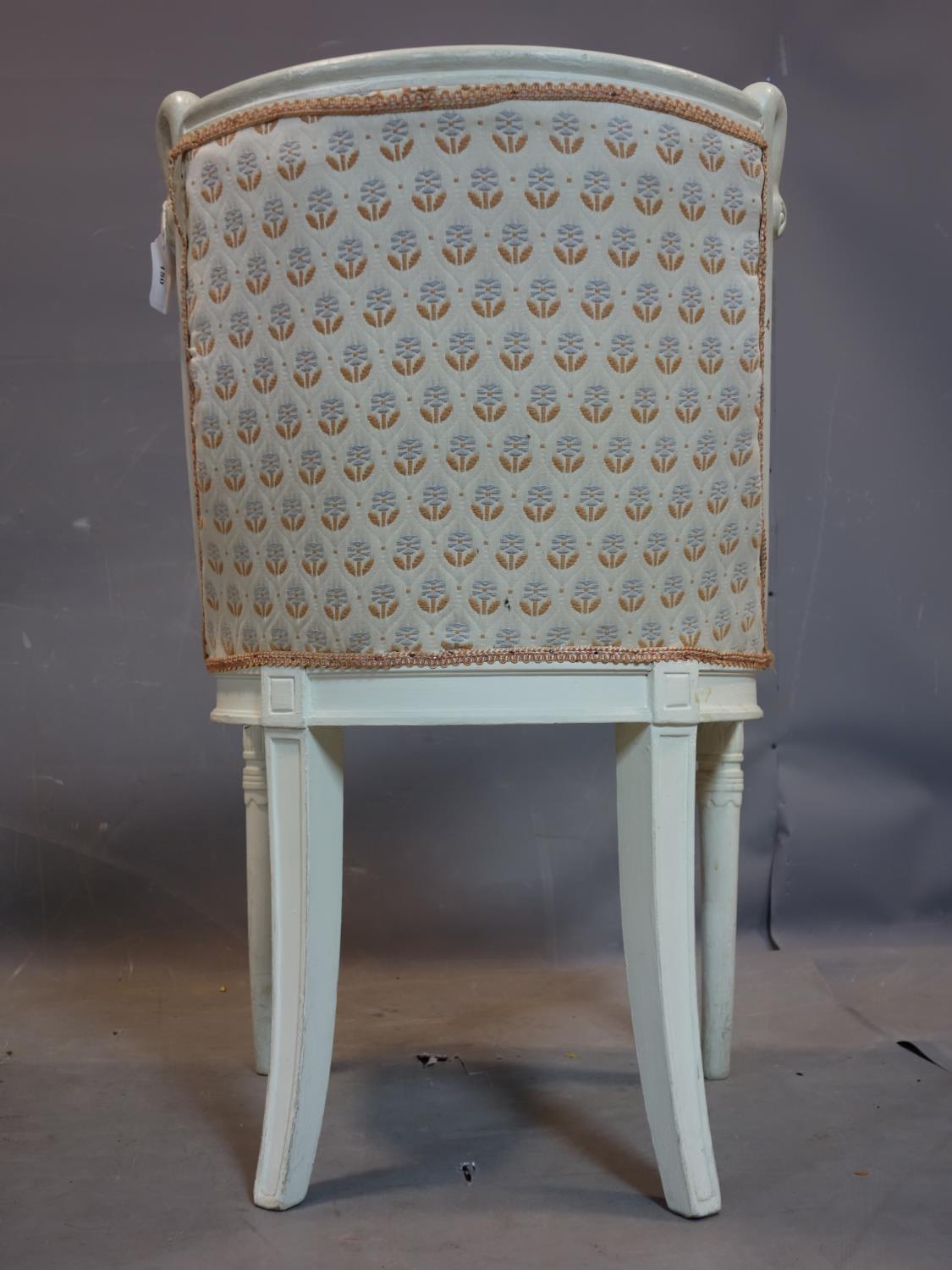 A Regency style white painted chair, with swan head finials - Image 3 of 4