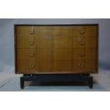 A mid 20th century G-plan teak chest of drawers, stamped E.Gomme, H.76 W.97 D.47cm