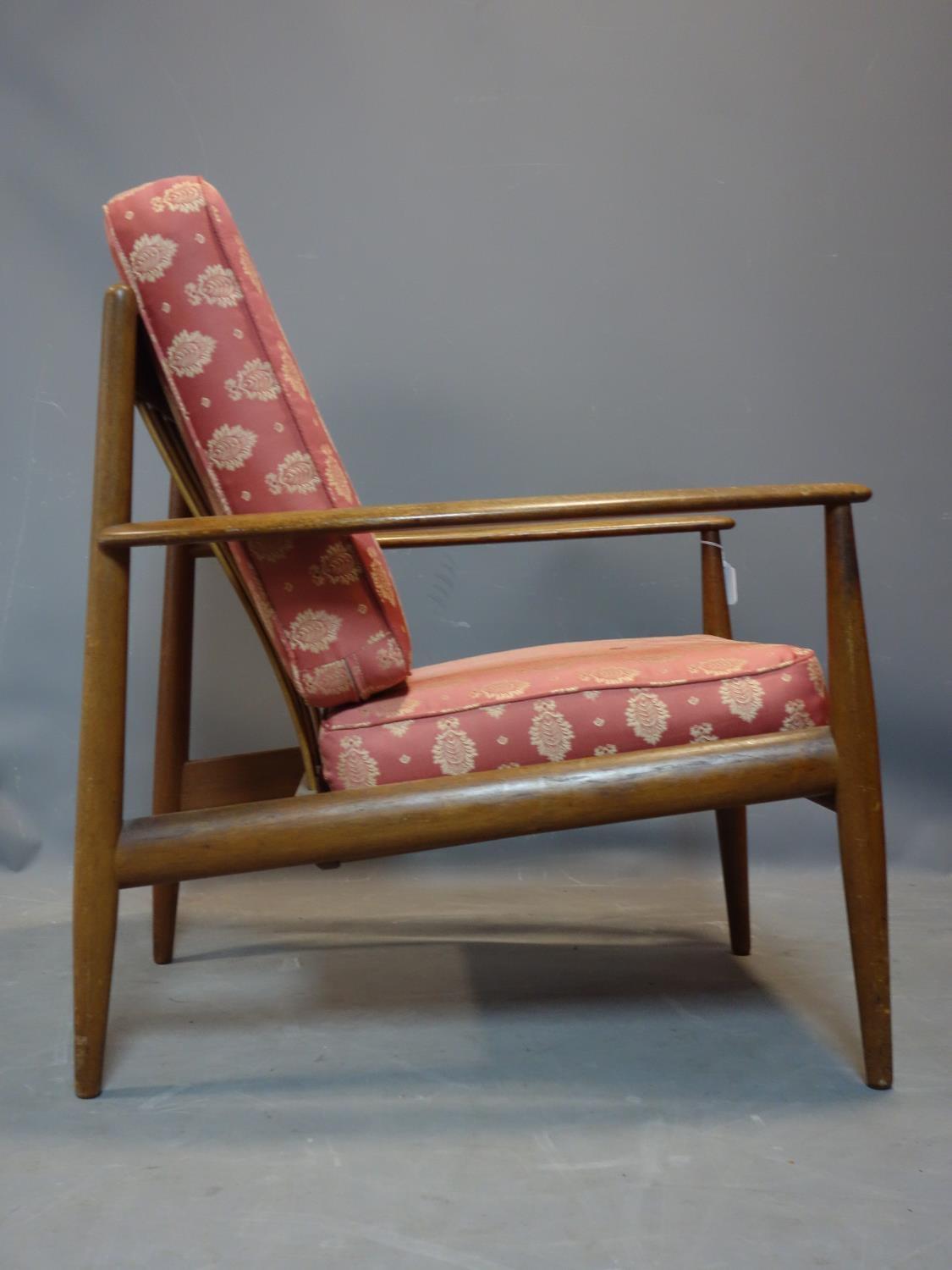 A Danish mid century teak armchair by Grete Jalk for France & Son, Demark, H.72 W.73 D.71cm, with - Image 4 of 4