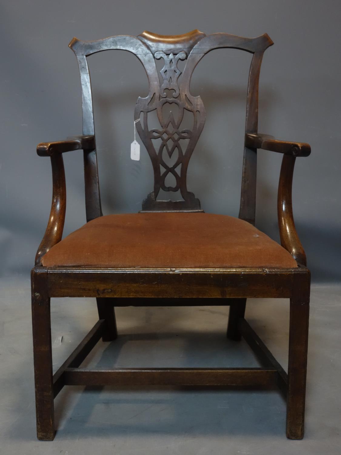 A 19th century Chippendale style mahogany carver chair