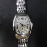 A Longines Evidenza stainless steel ladies wristwatch, Roman dial with subsidiary seconds dial at 6,