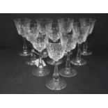 A set of ten crystal wine glasses