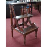 A set of Regency style mahogany library steps, H.80 W.45 D.49cm