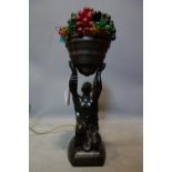A vintage la belle specialty company spelter figural table lamp, H.42cm