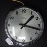 A vintage chrome wall clock by Eltime, D.24cm