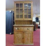 An early 20th century pine dresser, H.209 W.98 D.45cm