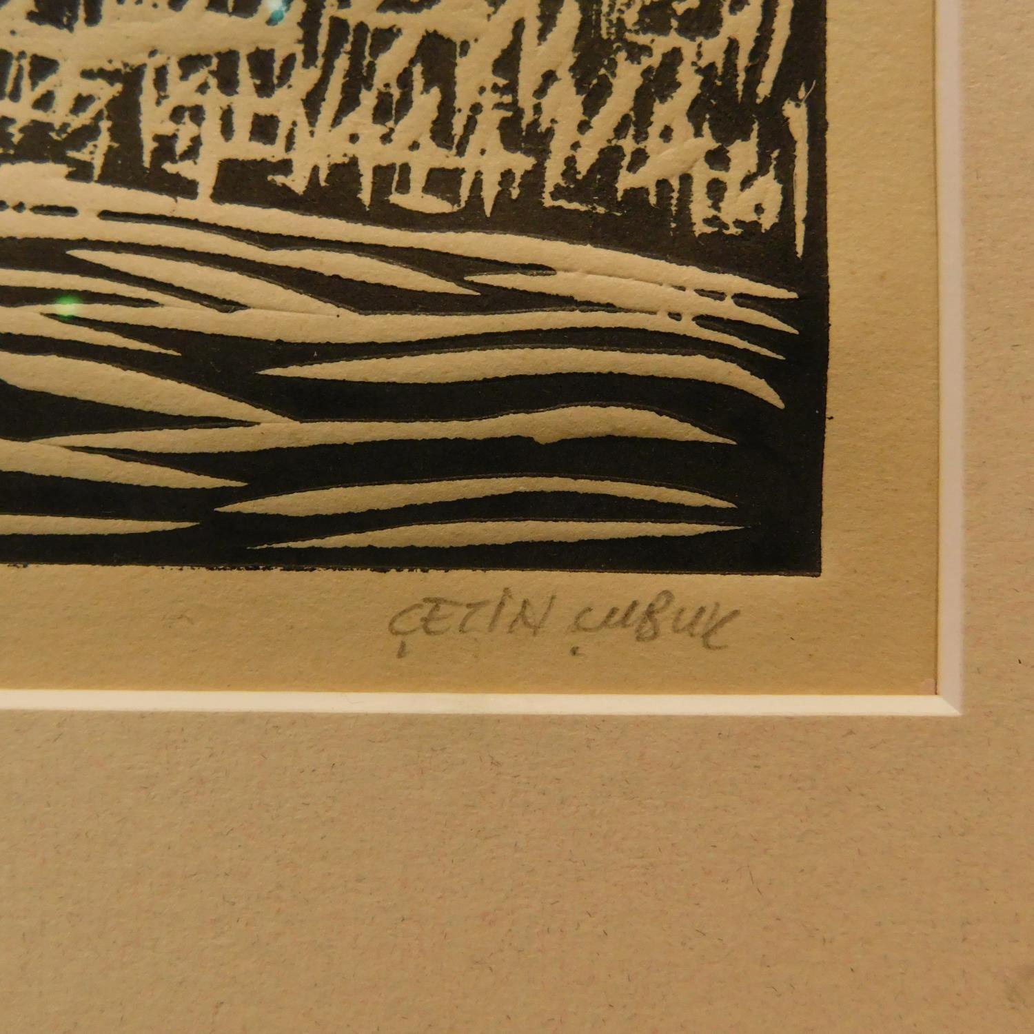 Cetin Cubuk, A Horse, woodblock print, signed in pencil to lower right, numbered 4/4, framed and - Image 4 of 4