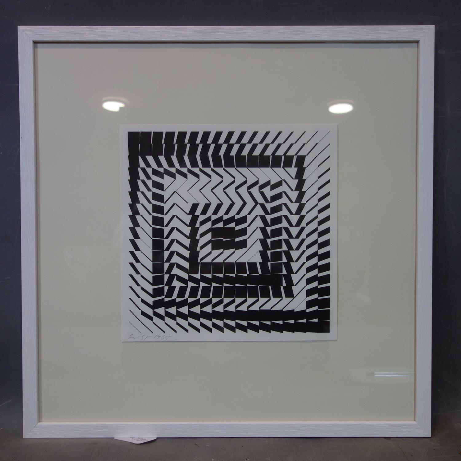 Brian Stones, Geometric composition, screenprint, signed and dated 1965 in pencil to lower left, - Image 2 of 3