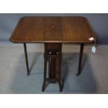 An Edwardian inlaid mahogany Sutherland table, H.61 W.74 D.60cm