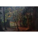 Jan A.L.M. van Opstal (1912-1976), Entrance to a park, oil on canvas, signed and dated 1948 to lower