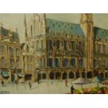 Jan Rijlaarsdam (Dutch, 1911-2007), Brussels Market Square, oil on canvas, signed lower left, 50 x