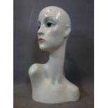 A vintage French mannequin bust, H.43cm