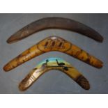 Three vintage Australian boomerangs