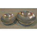 Two designer Italian double wall polished steel bowls by Donato D'Urbino and Paolo Lomazzi for