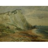 Early 20th century British school, View of a Cliff, watercolour, 25 x 35cm