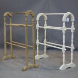 Two towel rails, H.79 x 70cm and 78 x 67cm (2)