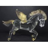 A Murano glass Pegasus, H.21 W.30cm