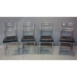 A Set of 4 1960's/70's French designer chairs, chrome bamboo design