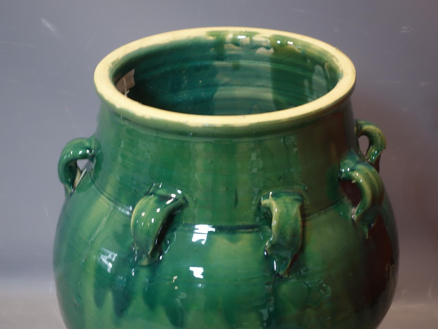 A Persian green glazed Sharab wine vessel, H.70cm - Image 2 of 2