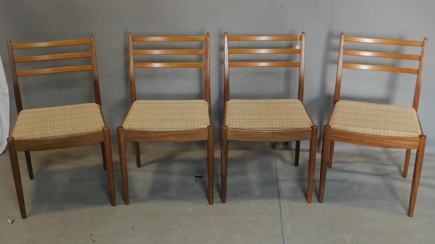 A set of four 20th century G-plan teak dining chairs, with E.Gomme label