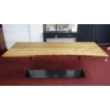 A Riva 1920 Bedrock Plank C Table 6-8 Seater Walnut for Heals, H.77 W.220 D.95cm