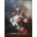 Charles Tucker, oil on canvas, still life of flowers, signed lower right, 40 x 60cm