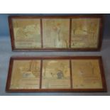 Two late 19th / early 20th century framed triptych needlepoint embroideries depicting fairy tales by