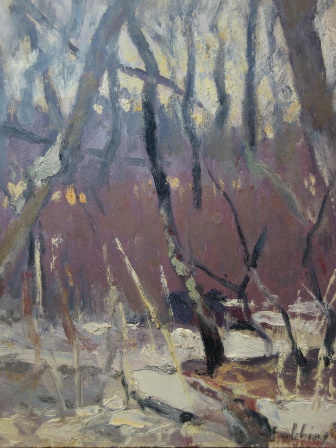 Newton Haydn 'Tony' Stubbing (British, 1921-1983), Woodland, oil on board, signed and dated '81 to