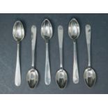 A collection of six continental silver spoons, L.12cm