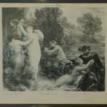 A framed lithograph by Henri Fantin Latour inscribed and signed by the artist