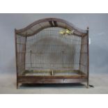 An early 20th century wire birdcage, H.69 W.60 D.33cm