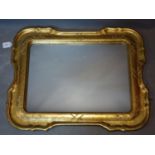 A 19th century French giltwood wall mirror, with floral decoration and rectangular glass plate, 58 x