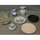 WITHDRAWN-A collection of Wedgwood, to include antique a Jasperware jug, H.15cm; a white Wedgwood