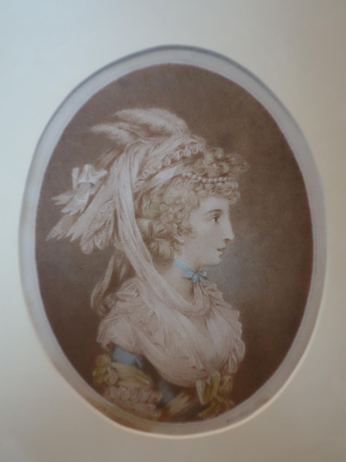 A Victorian print of a lady in oval gilt wood frame, together with 2 prints after Bartolozzi - Image 2 of 4