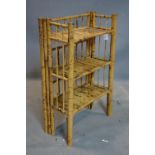 A vintage bamboo folding set of shelves, H.81 W.51 D.25cm