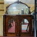 A Victorian style mahogany mirrored back chiffonier, with marble top, possibly from Harrods, H.178