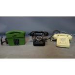 Three vintage telephones to include a Siemens & Halske Vsa tist 66