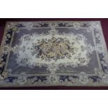 A French Aubusson style wall hanging with floral design, 338 x 224cm