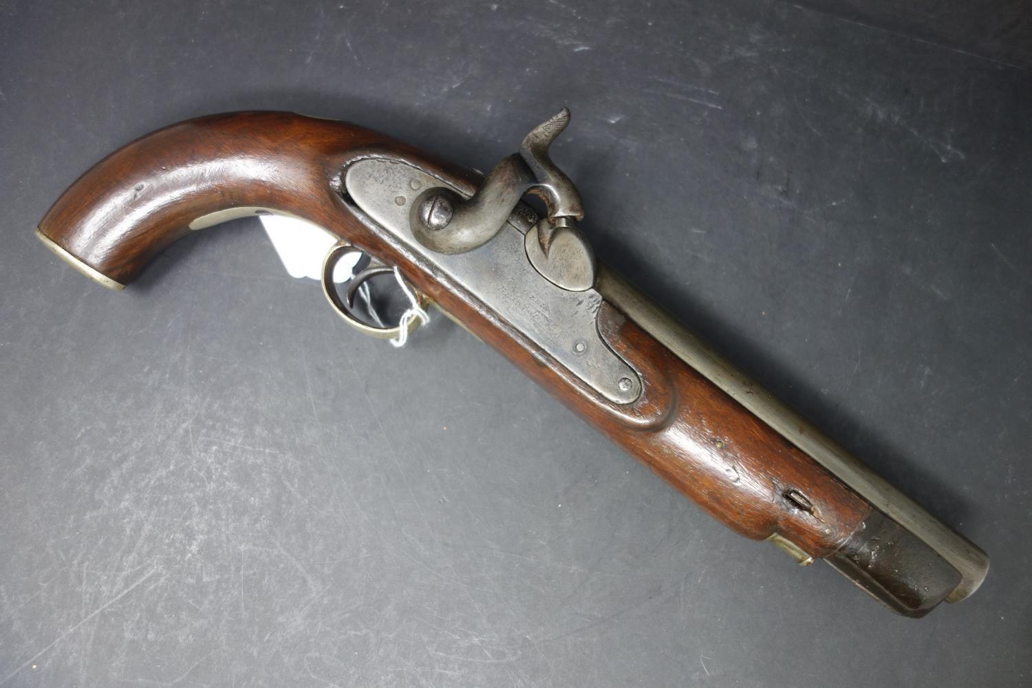 An antique George Gibbs flint lock mahogany gun - Image 2 of 10