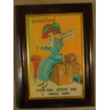 A framed and glazed humorous print. H.51 W.38cm