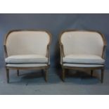 A pair of French style limed oak armchairs by 'Hudson Living' W.87cm