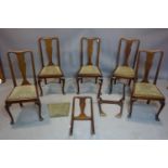 A set of 6 Edwardian mahogany dining chairs, one damaged