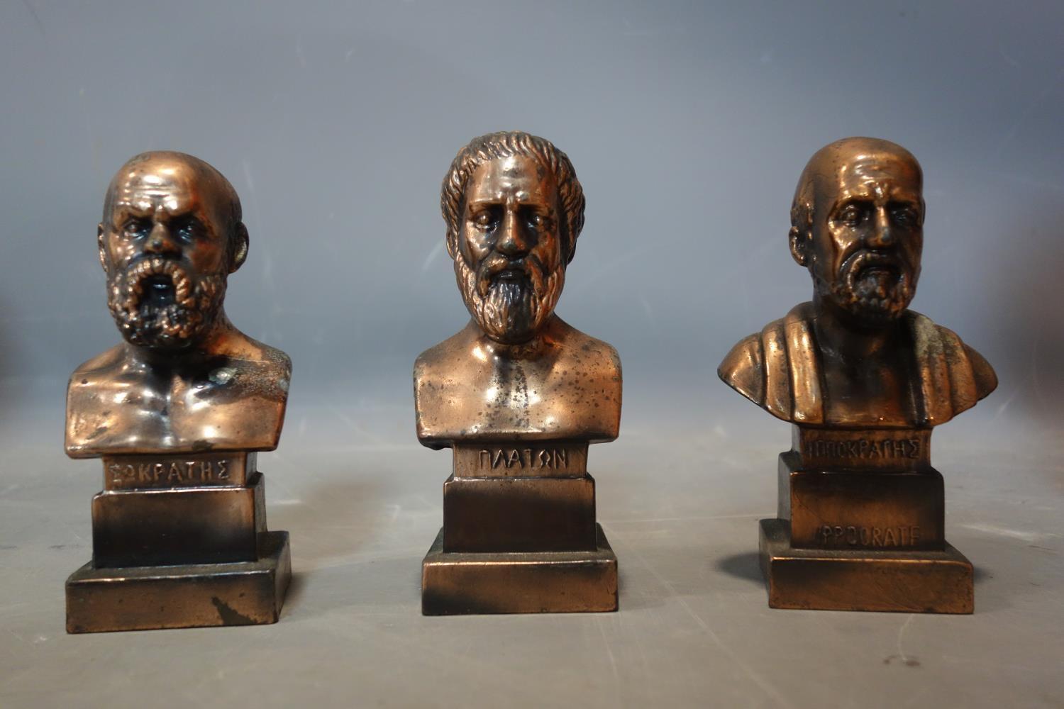 A collection of five busts to include Mozart, Beethoven and Greek philosopher. tallest H.45cm - Image 3 of 4