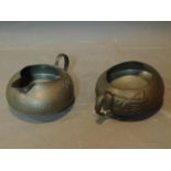 A Tudric pewter jug and bowl in the Archibald Knox style. 11cm