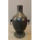 A bronze lamp base of bulbous form. H.53cm